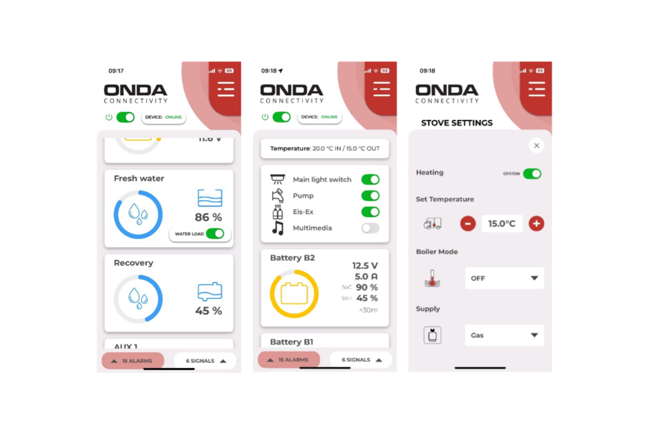 Mit dem ONDA Connectivity System behalten Sie den Überblick über den Status aller Geräte, die über das interne Datennetz Ihres Wohnwagens oder Reisemobils verbunden sind. | © AL-KO VTE 