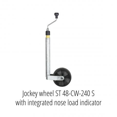 Jockey wheel ST 48-CW-240 S with integrated nose load indicator