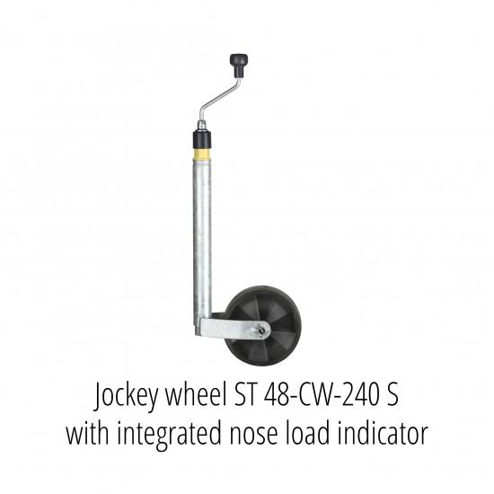 Jockey wheel ST 48-CW-240 S with integrated nose load indicator